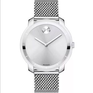 NEW in Box MOVADO BOLD 36mm Watch Silver Mesh Band $500 Nordstrom Luxury